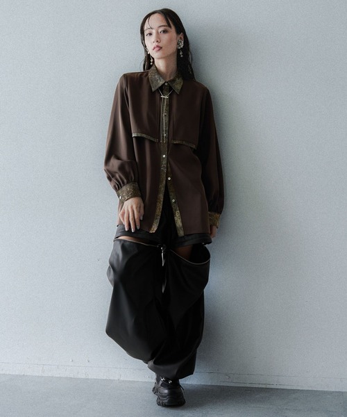 HARE（ハレ） ブラウス シャツ ラメアートジャガードシャツ(HARE