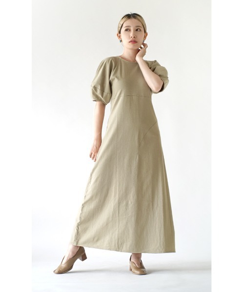 「e-zakkamania stores」 「Gleam」半袖ワンピース フリー グレイッシュベージュ レディース_画像5