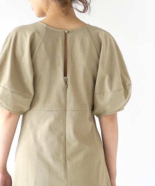 「e-zakkamania stores」 「Gleam」半袖ワンピース フリー グレイッシュベージュ レディース_画像9