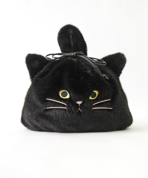 もこもこ　黒猫　黒2wayバッグ　痛バッグ　量産系　地雷系 もこもこ 黒猫 黒2wayバッグ 痛バッグ 量産系 地雷系の通販 by