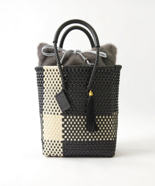バッグインバッグ ハンドバッグ WOVEN (ウーヴン) / エコファー ねこ