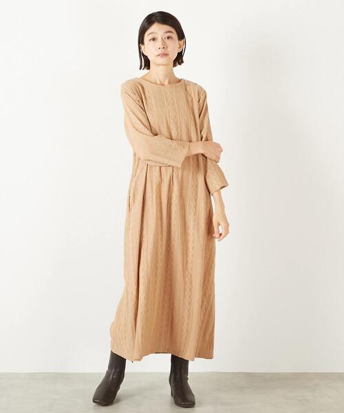 MELROSE claire（メルローズクレール） ワンピース 「カットジャガード 