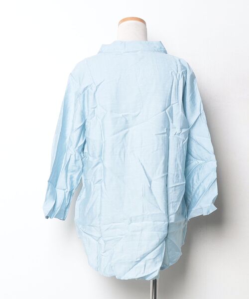 「BLANC FICELLE」 7分袖シャツ X-LARGE ブルー メンズ_画像2