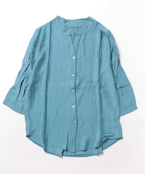 「BLANC FICELLE」 7分袖シャツ X-LARGE ブルー メンズ_画像3