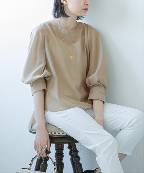 「NOBLE」 7分袖ブラウス - パープル レディース_画像4