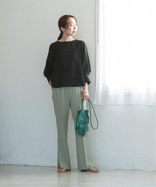 「NOBLE」 7分袖ブラウス - パープル レディース_画像5