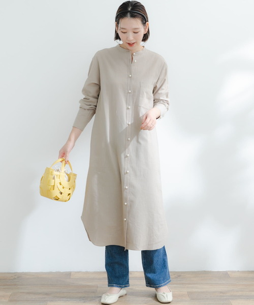 「F by ROSSO」 長袖ワンピース FREE インディゴブルー レディース_画像2