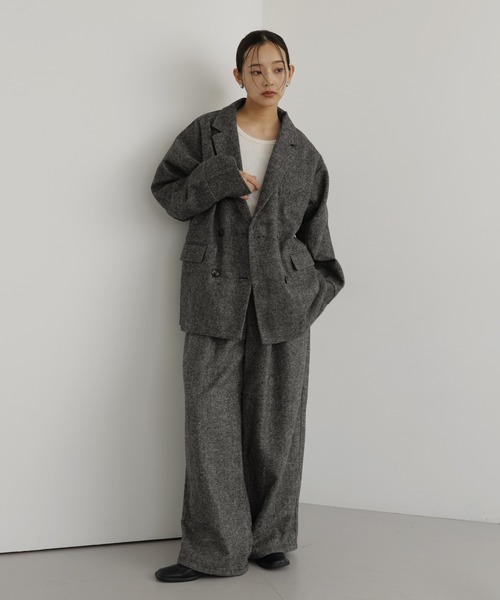 hellam（ヘラム） ジャケット テーラードジャケット ツイードダブル