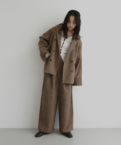 hellam（ヘラム） ジャケット テーラードジャケット ツイードダブル