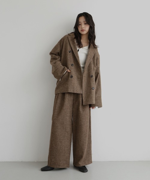 hellam（ヘラム） ジャケット テーラードジャケット ツイードダブル