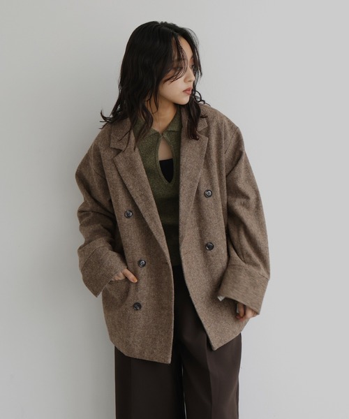 HARDY AMIES ツイード テーラードジャケット 2B HARDY AMIES ツイード テーラードジャケット 2B