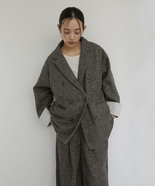 hellam（ヘラム） ジャケット テーラードジャケット ツイードダブル