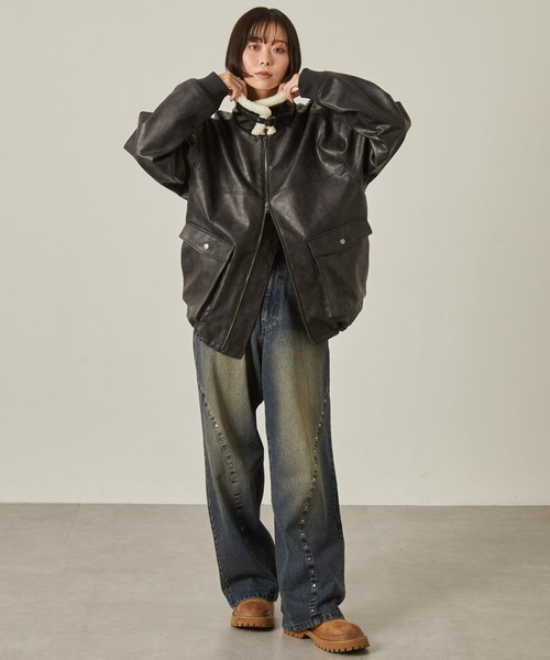 Snap club ブルゾン アウター 「Snap club」2WAYヴィンテージライク襟