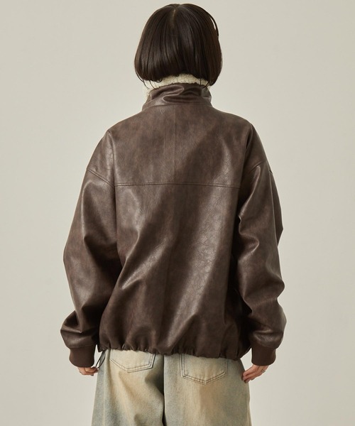 Back Channel XL ボア襟付き ボア襟付きレザージャケット | レディースギャルファッション通販