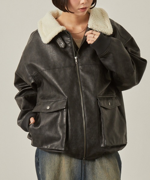 希少⭐︎ヴィンテージ G1 襟ボア 短丈 肉厚ラムレザーフライトジャケット 中綿 レザージャケット・革ジャンの通販オーダーメイド | スタージス