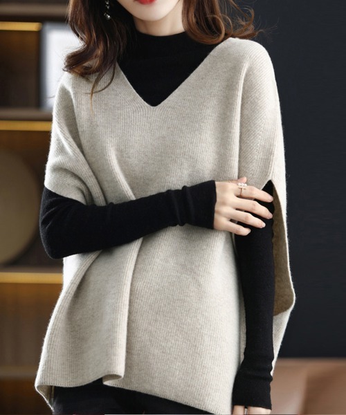 「Miniministore」 ノースリーブニット M オフホワイト レディース_画像2