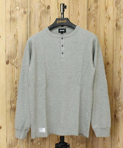 Schott N.Y.C（ショット） tシャツ HONEYCOMB WAFFLE HENRY NACK T