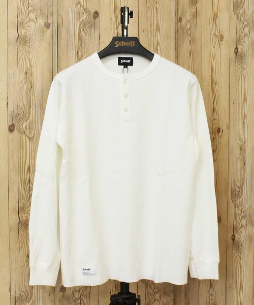 Schott N.Y.C（ショット） tシャツ HONEYCOMB WAFFLE HENRY NACK T