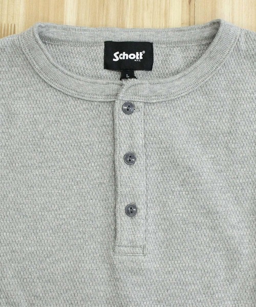 Schott N.Y.C（ショット） tシャツ HONEYCOMB WAFFLE HENRY NACK T