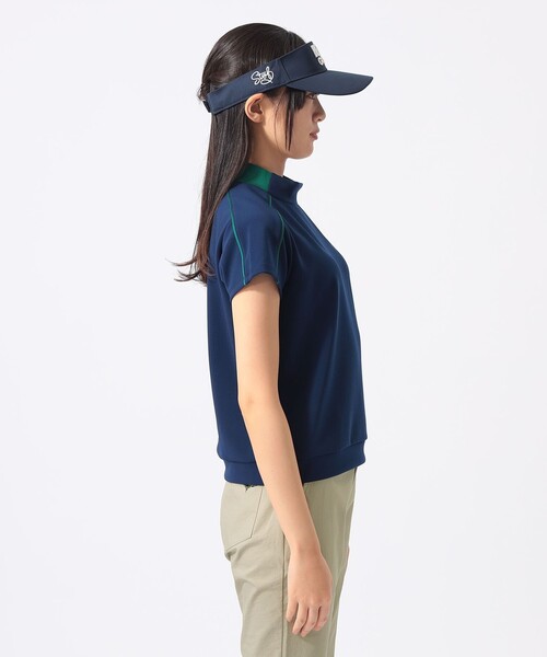 BEAMS GOLF レディース モックネックシャツ ネイビー L BEAMS GOLF（ビームス ゴルフ） tシャツ 半袖 ORANGE LABEL / サッカー