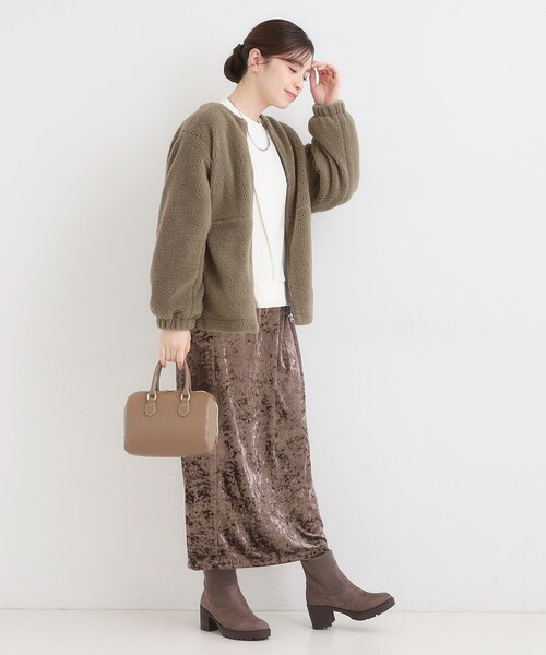 SEE BY CHLOE - 【see by chloe】 ボアブルゾン ノーカラー ボアジャケット カーキ SHOO・LA・RUE（シューラルー） ブルゾン アウター 「洗濯機可」即サマ