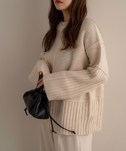 NOAHL（ノアル） ニット セーター 「NOAHL」リブ編みデザインニット