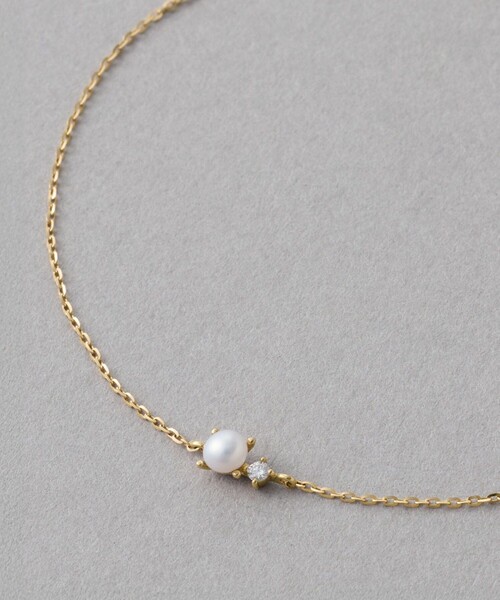 ete（エテ） ブレスレット 「レイヤード」 K10YG ダイヤモンド/パール