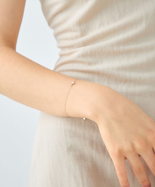 ete（エテ） ブレスレット 「レイヤード」 K10YG ダイヤモンド/パール