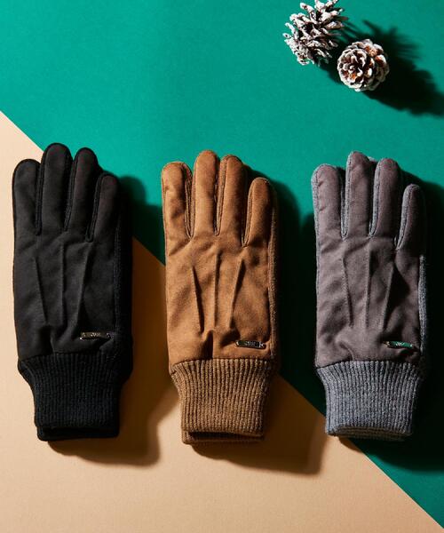 TAKEO KIKUCHI（タケオキクチ） 手袋 スエード調ニットコンビ