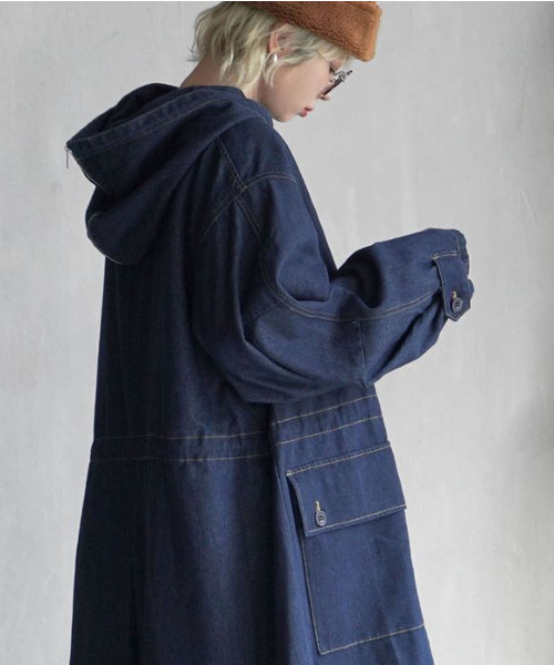 「e-zakkamania stores」 コート M インディゴブルー レディース_画像4