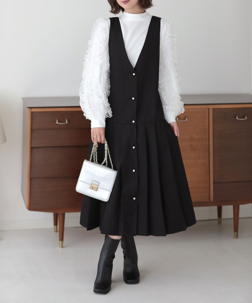 「O.S.K」 サロペットスカート FREE ブラック レディース_画像5