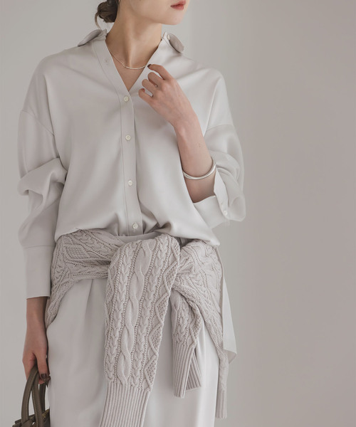 トップス NOBLE NOBLE（ノーブル） ブラウス シャツ 「26SS先行」ルナサテンドレープ