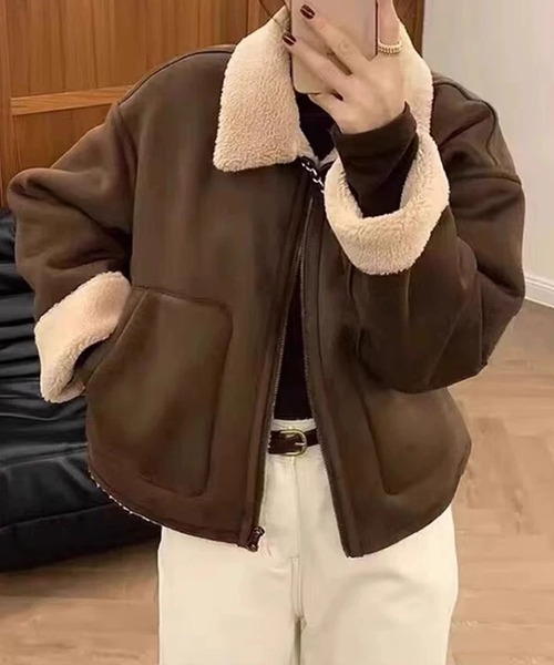 meJane（ミージェーン） ムートンコート ボアコート フェイクムートン