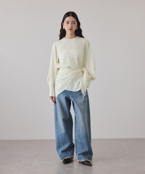 ADAM ET ROPE'（アダムエロペ） ブラウス シャツ フィブリルロンTEE