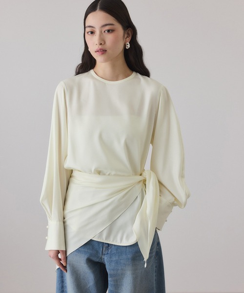 ADAM ET ROPE'（アダムエロペ） ブラウス シャツ フィブリルロンTEE