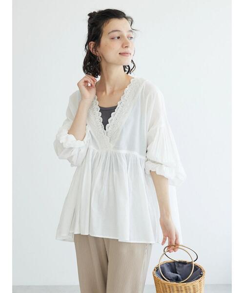 「CRAFT STANDARD BOUTIQUE」 長袖ブラウス FREE ネイビー レディース_画像2