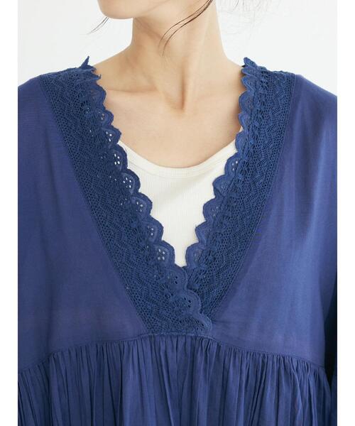 「CRAFT STANDARD BOUTIQUE」 長袖ブラウス FREE ネイビー レディース_画像8