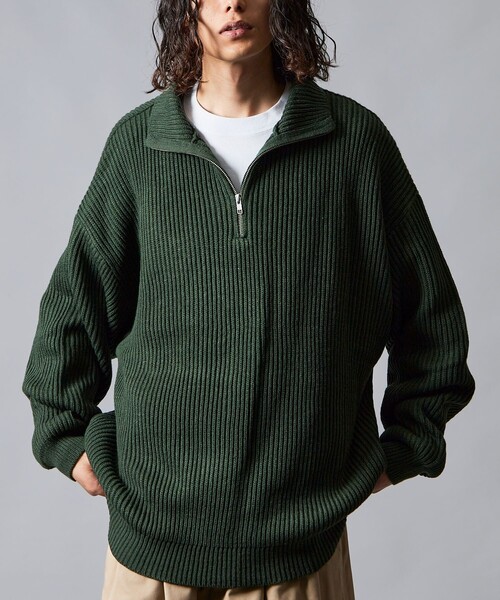 「FREAK'S STORE」 長袖ニット SMALL ネイビー メンズ_画像9