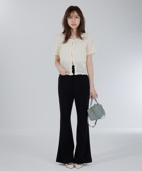 カーディガン 2way puff shirring cardigan（2ウェイパフシャーリング