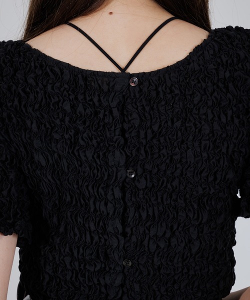 カーディガン 2way puff shirring cardigan（2ウェイパフシャーリング