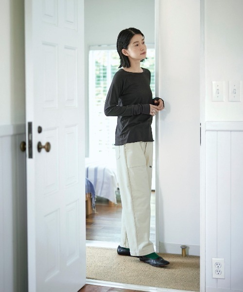 「Sunny clouds」 スウェットパンツ LL オフホワイト レディース_画像5