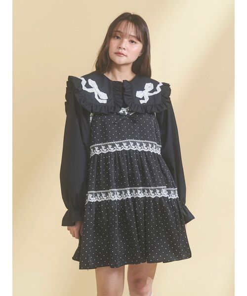 merry jenny（メリージェニー） ブラウス シャツ ribbonフリルカラー