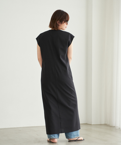 【美品】MARK&LONA ノースリーブワンピース 38 ブラック CODE plage（プラージュ） ノースリーブワンピース 38 ブラック レディース