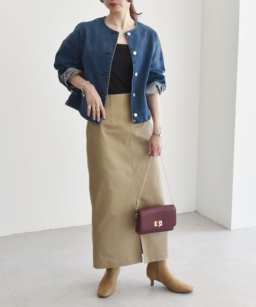 「quaranciel」 タイトスカート 40 ベージュ レディース_画像4