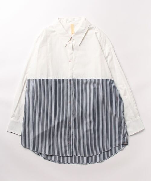 「Q」 長袖シャツ MEDIUM ブルー系その他 レディース_画像5