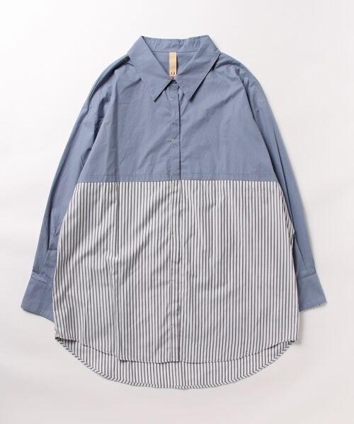 「Q」 長袖シャツ MEDIUM ブルー系その他 レディース_画像6