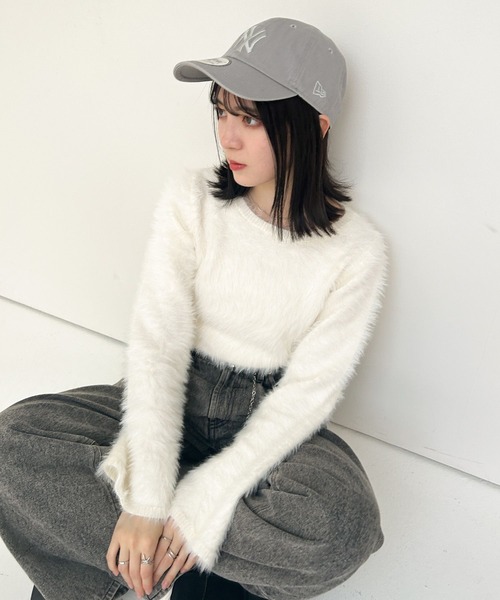 「Heather」 長袖ニット FREE グレー レディース_画像7