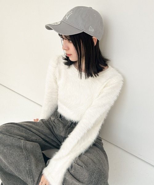 「Heather」 長袖ニット FREE グレー レディース_画像8