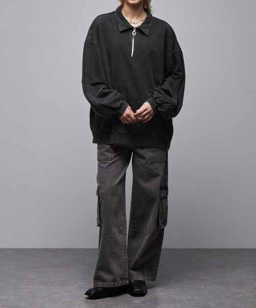 「Loose/ルース」 スウェットカットソー X-SMALL ブラック メンズ_画像6