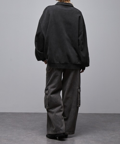 「Loose/ルース」 スウェットカットソー X-SMALL ブラック メンズ_画像9